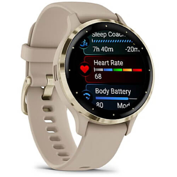 Смарт-часы Garmin Venu 3S Soft Gold S. Steel Bezel with French Gray Case and S. Band (010-02785-02) ГАРАНТИЯ 3 мес.