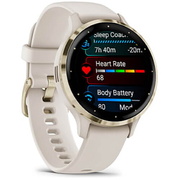 Смарт-часы Garmin Venu 3S Soft Gold S. Steel Bezel with Ivory Case and S. Band (010-02785-04) ГАРАНТИЯ 12 мес.