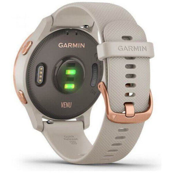 Смарт-часы Garmin Venu Rose Gold Stainless Steel Bezel with Light Sand Silicone Band (010-02173-21) ГАРАНТИЯ 12 мес.