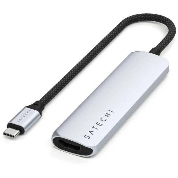 Хаб Satechi 4-in-1 USB-C Slim Multiport 4K Silver (ST-P4SS)