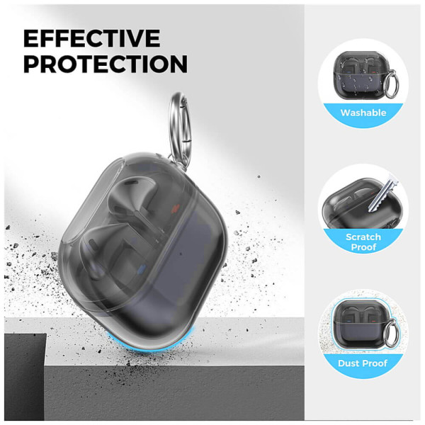 Чехол AhaStyle Transparent TPU Case for Samsung Galaxy Buds 3 FE/3/3 Pro Black (WG162-CBK-CH)