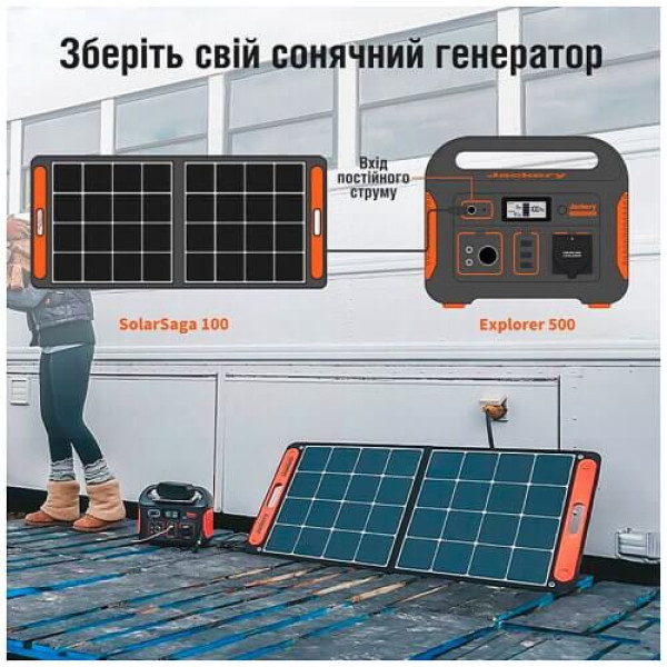Зарядное устройство на солнечной батарее Jackery Explorer 500 + SolarSaga 100W