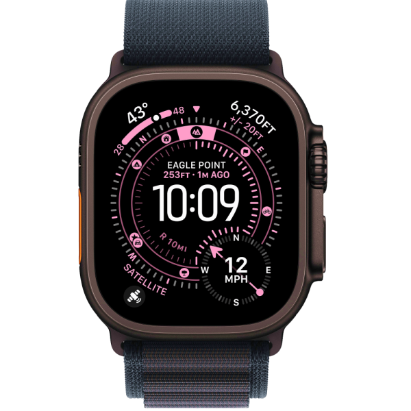 Apple Watch Ultra 3 Black Titanium Case with Black Alpine Loop Large (MF0X4)