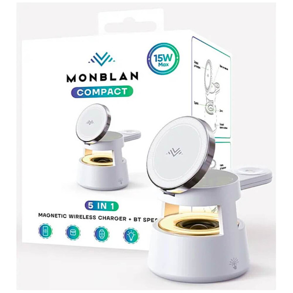 Беспроводное зарядное устройство Monblan 5in1 W1 Compact Series White