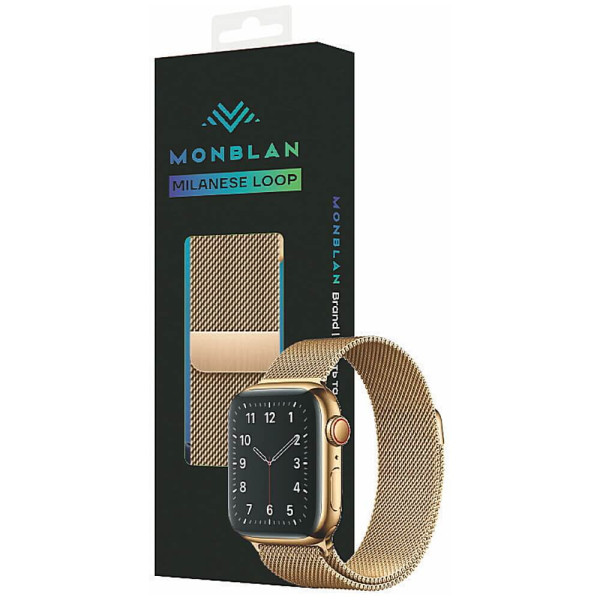 Ремешок Monblan для Apple Watch 44/45/46/49mm Milanese Series Gold