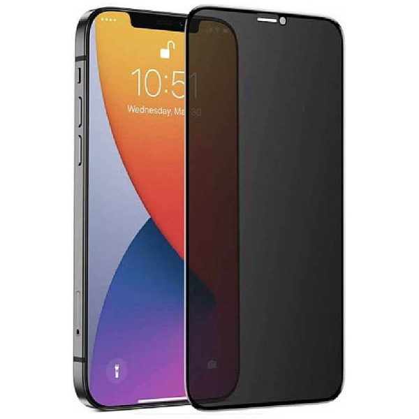 Защитное стекло Monblan для iPhone 12/12 Pro 2.5D Anti Peep 0.26mm (black)