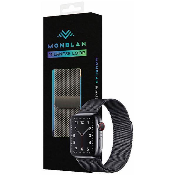 Ремешок Monblan для Apple Watch 44/45/46/49mm Milanese Series Black