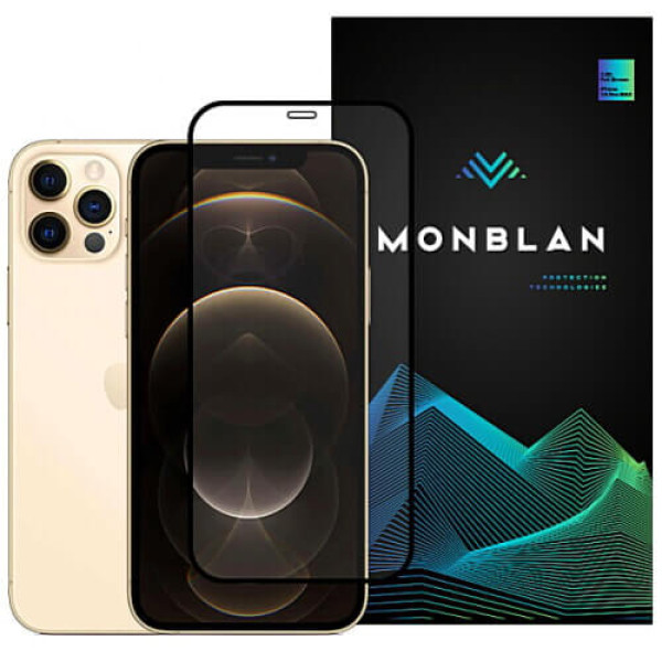 Защитное стекло Monblan for iPhone 12/12 Pro 2.5D Anti Static 0.26mm (Black)