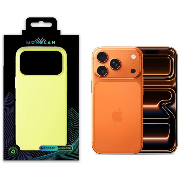 Чехол Monblan Magnetic Silicone MagSafe for iPhone 17 Pro Max Neon Yellow