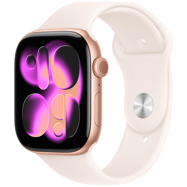 Apple Watch Series 11 46mm Rose Gold Aluminium Case with Light Blush Sport Band S/M (MEV64)
