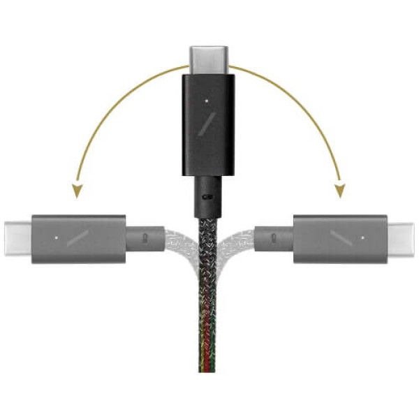 Кабель Native Union Belt Cable USB-C to USB-C Pro 240W Slate Green (2.4 m) (BELT-PRO2-GRN-NP)