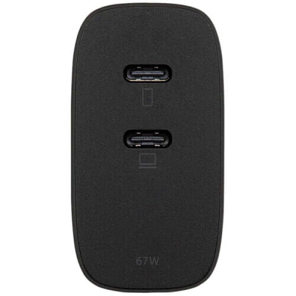 Сетевое зарядное устройство Native Union Fast GaN Charger PD 67W Dual USB-C Port Black (FAST-PD67-BLK-INT)