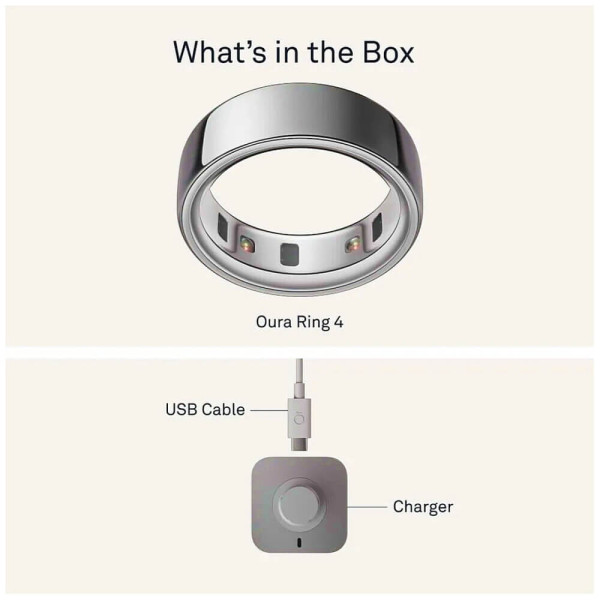 Смарт-кольцо Oura Ring 4 Silver Size 14 (JZ90-54217-14)