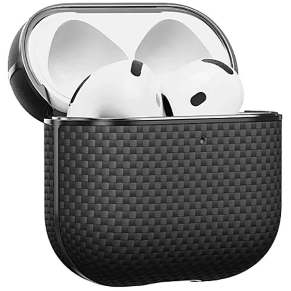 Чехол Pitaka Aramid Fiber Magnetic Case Plain Black/Grey for Airpods 4/5 (APM2404)