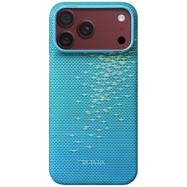 Чехол Pitaka Edge Ultra-Slim Case Glints of Gold Lucid Blue for iPhone 18 Pro/17 Pro (KI1812P)