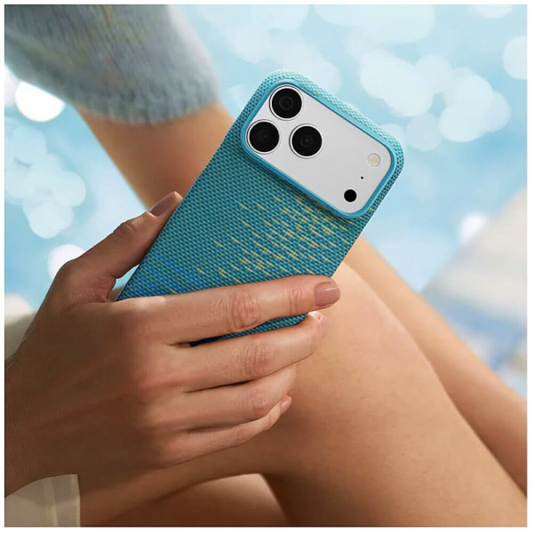 Чехол Pitaka Edge Ultra-Slim Case Glints of Gold Lucid Blue for iPhone 18 Pro Max/17 Pro Max (KI1812PM)