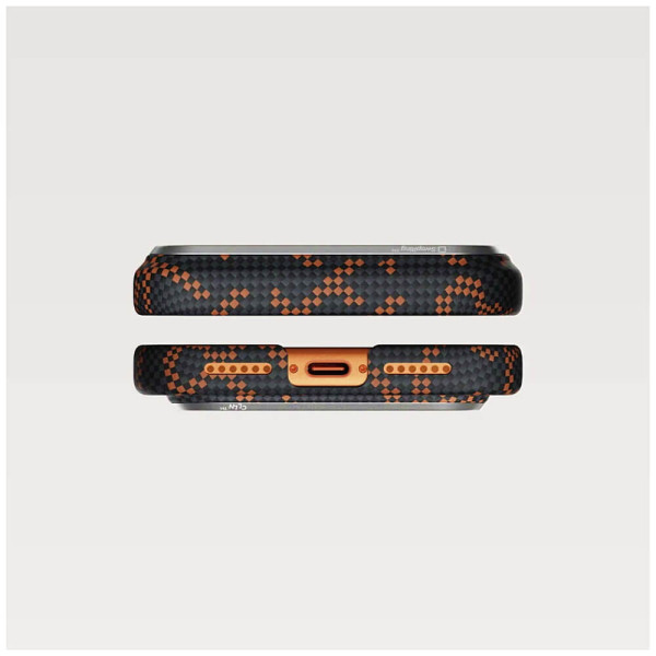 Чехол Pitaka Edge Ultra-Slim Case Monogram Black/Orange for iPhone 17 Pro (KI1704PTK)