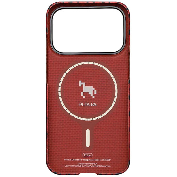 Чехол Pitaka Edge Ultra-Slim Case Happiness Rides Maroon for iPhone 17 Pro (HR1708P)