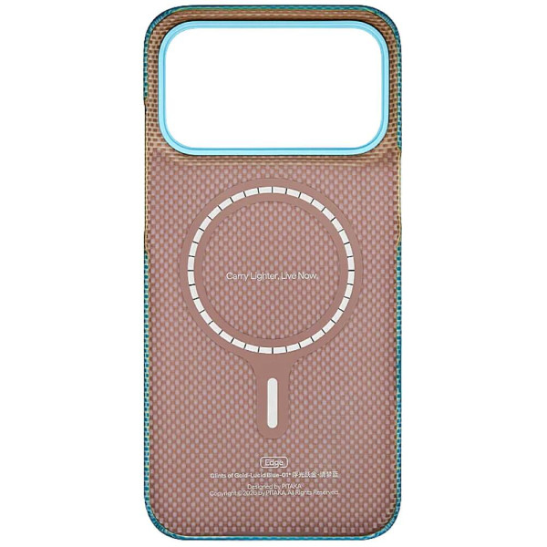 Чехол Pitaka Edge Ultra-Slim Case Glints of Gold Lucid Blue for iPhone 18 Pro/17 Pro (KI1812P)