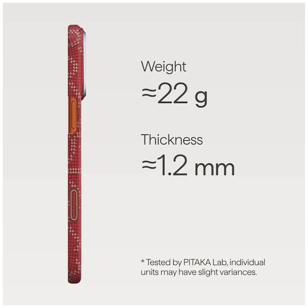 Чехол Pitaka Ultra-Slim Case Monogram Red/Gold for iPhone 17 Pro Max (KI1702PTKP)
