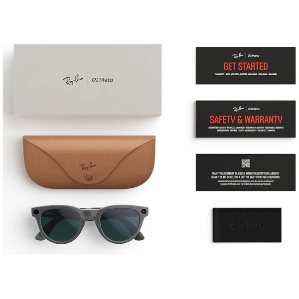 Смарт-очки Ray-Ban Meta Headliner Gen 2 Standard Shiny Asteroid Grey Frame/Clear to Emerald Transitions Lenses (RW4013 6702CE 50-23)