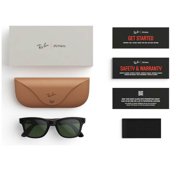 Смарт-очки Ray-Ban Meta Wayfarer Gen 2 Large Shiny Black Frame/Clear to Graphite Green Transit.Lens. (RW4012 601/1M 53-22)
