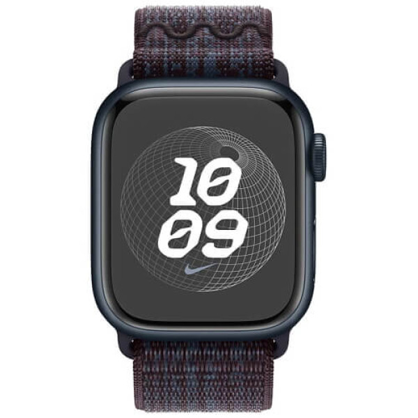 Ремешок Apple Watch 45/49/44/42mm Black/Blue Nike Sport Loop (MUJX3)