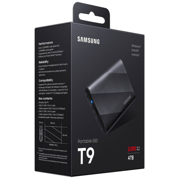 SSD-накопитель Samsung T9 4TB Black (MU-PG4T0B)