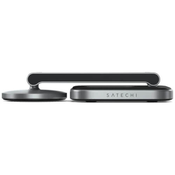 Беспроводное зарядное устройство Satechi 2-in-1 Foldable Qi2 Wireless Charging Stand Space Gray (ST-Q21FM)