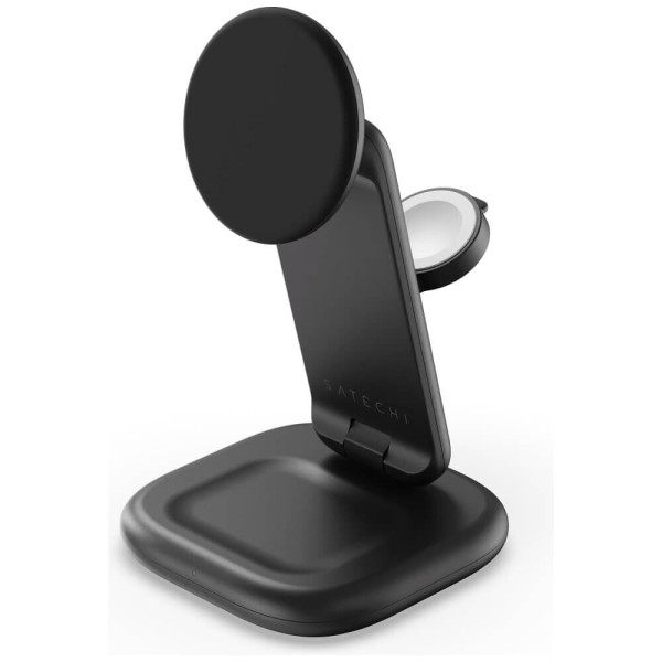 Беспроводное зарядное устройство Satechi 3-in-1 Foldable Qi2 25W Wireless Charging Stand Space Gray (ST-Q25F31C-EA)