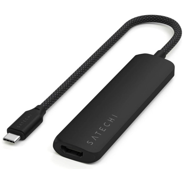 Хаб Satechi 4-in-1 USB-C Slim Multiport Adapter 4K Black (ST-P4SK)