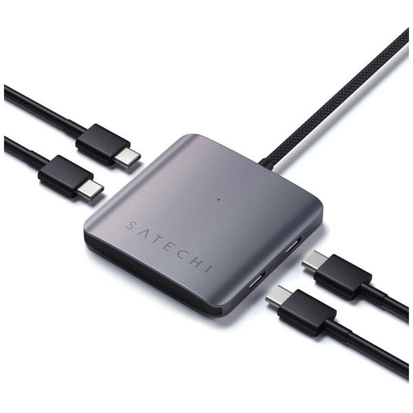 Хаб Satechi 4-Port USB-C Hub with PD Space Grey (ST-H4CPDM)