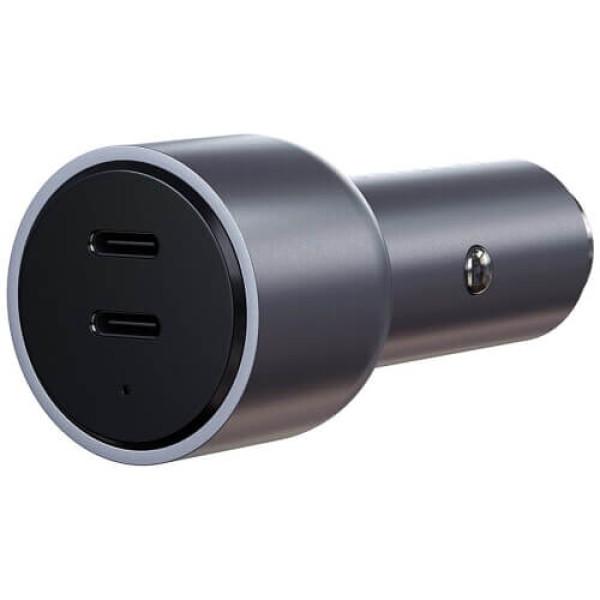Автомобильное зарядное устройство Satechi 40W Dual USB-C PD Car Charger Space Grey (ST-U2C40CCM)