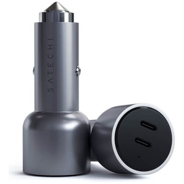 Автомобильное зарядное устройство Satechi 40W Dual USB-C PD Car Charger Space Grey (ST-U2C40CCM)