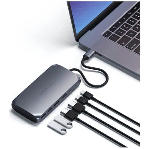Хаб Satechi Aluminum USB-C Multimedia Adapter M1 Space Gray (ST-UCM1HM)