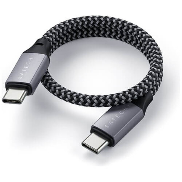 Кабель Satechi USB-C to USB-C Cable 100W Space Gray (25 cm) (ST-TCC10M)