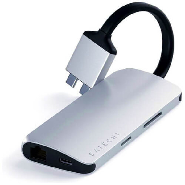 Переходник Satechi Aluminum Type-C Dual Multimedia Adapter Silver (ST-TCDMMAS)