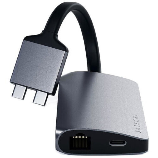 Переходник Satechi Aluminum Type-C Dual Multimedia Adapter Space Gray (ST-TCDMMAM)