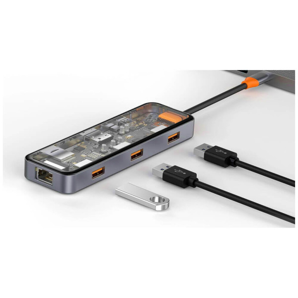 Хаб WIWU USB-C 8in1 Cyber Hub Series Space Gray (CB008)