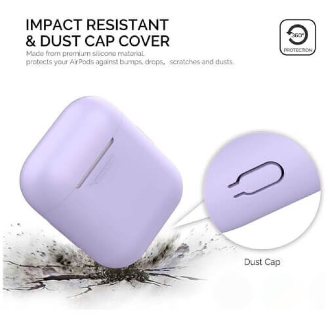 Чехол для наушников AhaStyle Silicone Case for AirPods Purple Lavender (X0024LOD57)