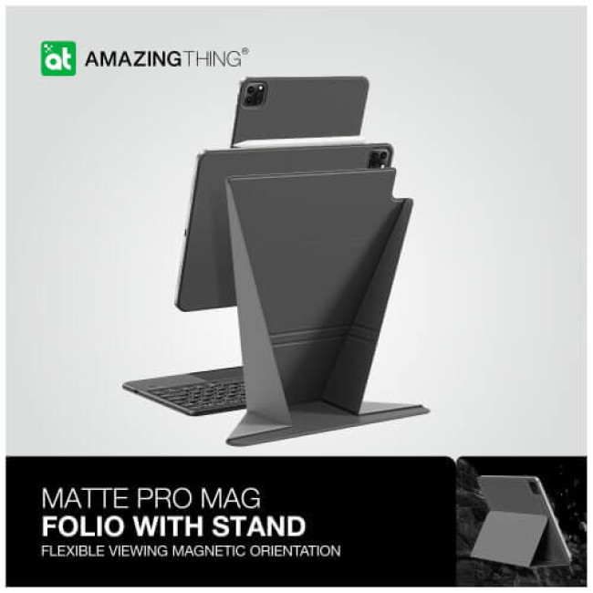 Чехол AmazingThing Matte Pro Mag Folio with Stand for iPad Pro 11''/Air 11'' (2024) Titan Black (IPAD11MPM)