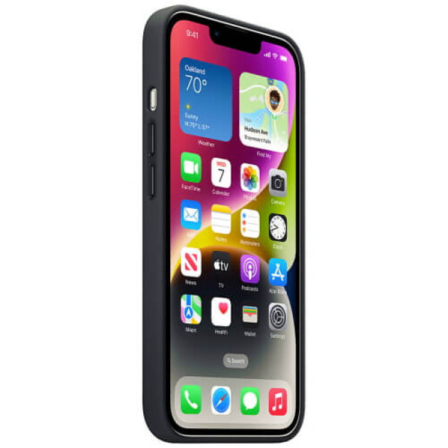 Чехол-накладка Apple iPhone 14 Leather Case with MagSafe Midnight (MPP93)