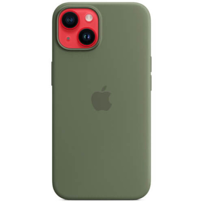 Чехол-накладка Apple iPhone 14 Silicone Case with MagSafe Olive (MQU83)