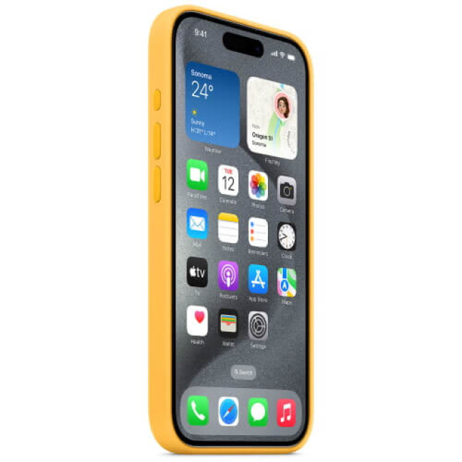 Чехол-накладка Apple iPhone 15 Pro Max Silicone Case with MagSafe Sunshine (MWNP3)