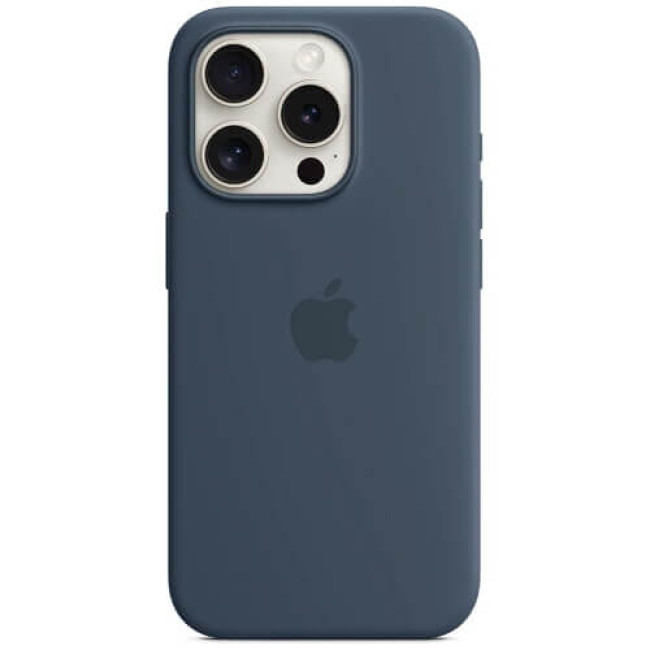 Чехол-накладка Apple iPhone 15 Pro Silicone Case with MagSafe Storm Blue (MT1D3)