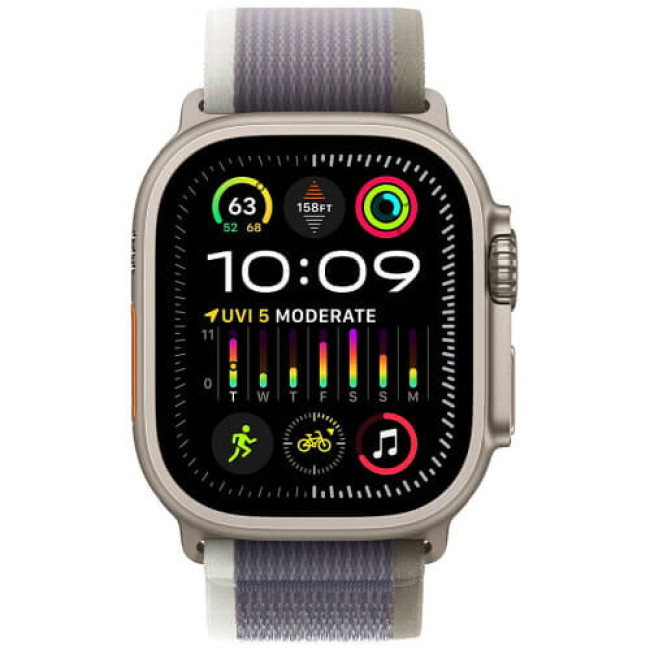 Ремешок Apple Watch 49mm Trail Loop Green/Gray M/L (MT603)