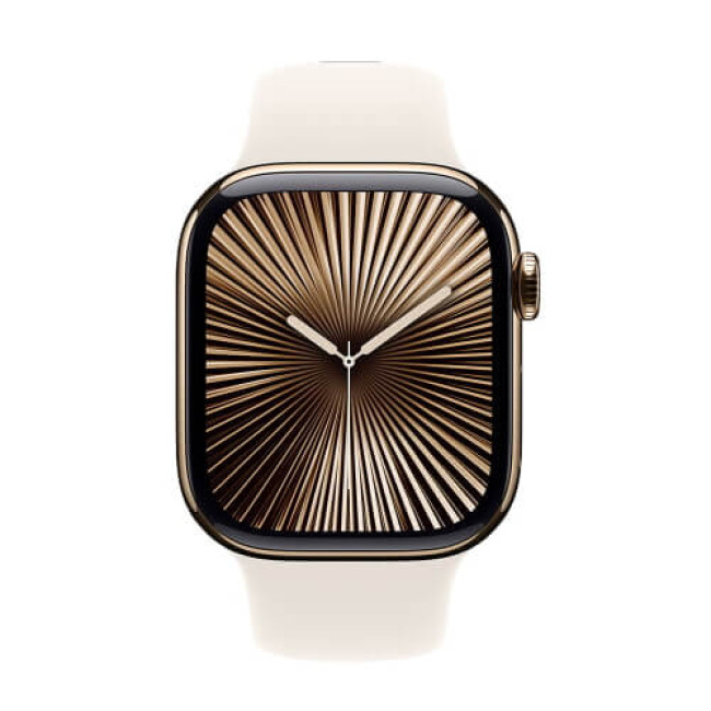 Apple Watch Series 10 42mm Gold Titanium Case with Starlight Sport Band S/M (MX063)
