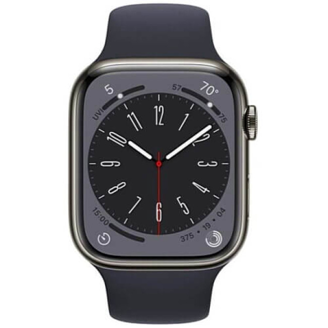 Apple WATCH Series 8 41mm Graphite Stainless Steel Case with Midnight Sport Band (MNJJ3)
