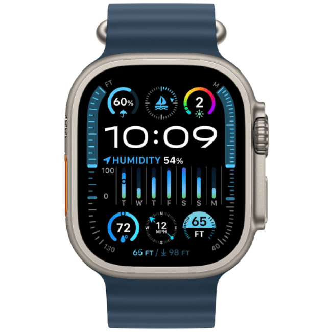 Apple Watch Ultra 2 Titanium Case with Blue Ocean Band (MREG3)