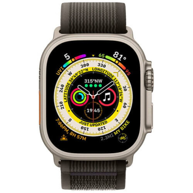 Apple Watch Ultra Titanium Case with Black/Gray Trail Loop - M/L (MQF53/MQFX3)